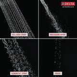 Delta In2ition Two-in-One 4-Spray 6 in. Dual Wall-Mount Fixed and Handheld Shower Head in Matte Black