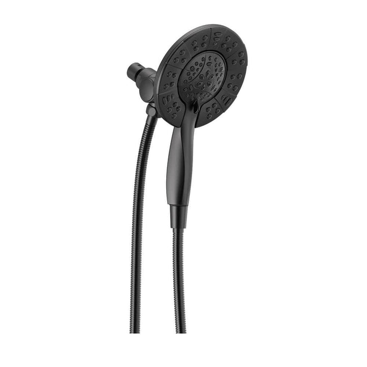 Delta In2ition Two-in-One 4-Spray 6 in. Dual Wall-Mount Fixed and Handheld Shower Head in Matte Black