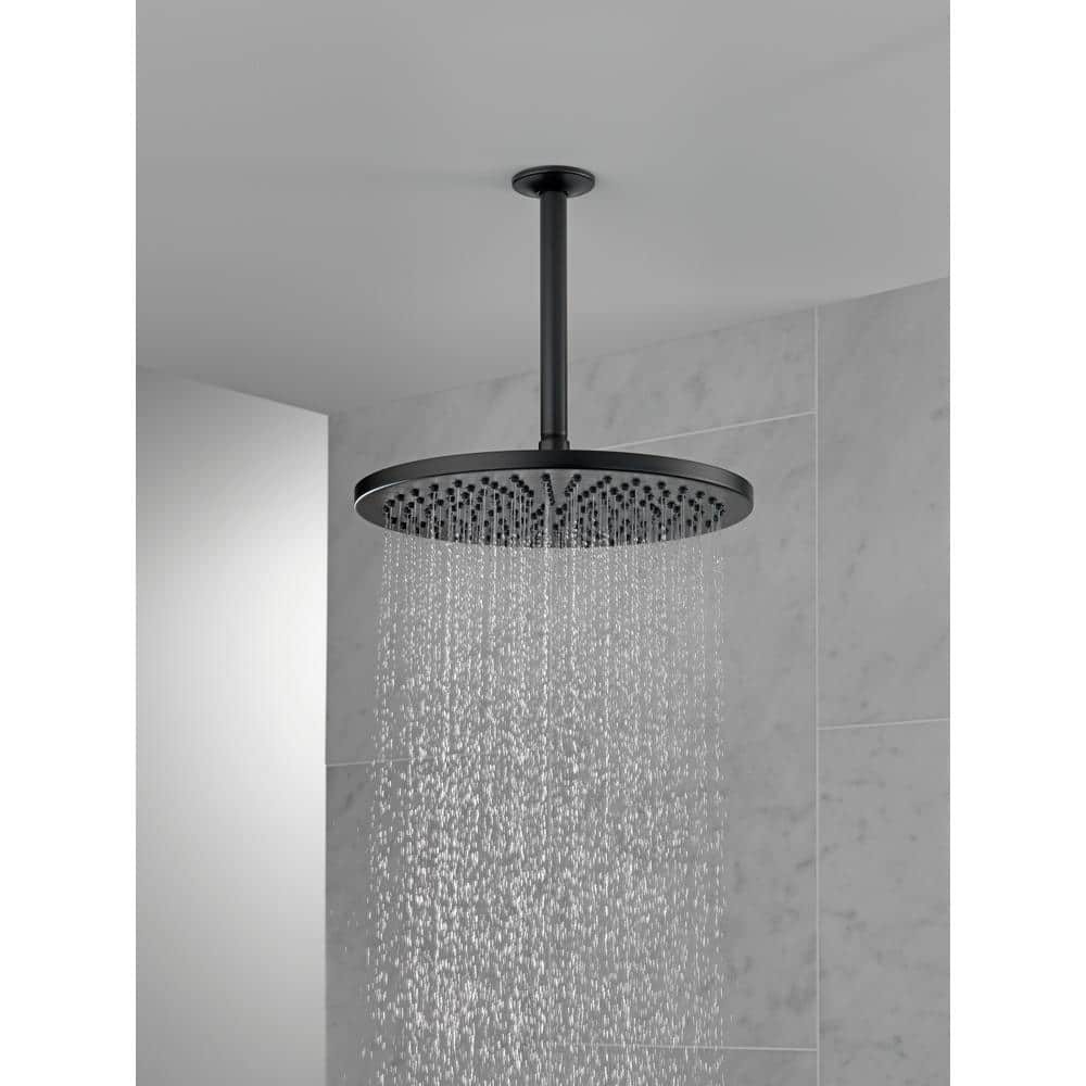 Delta Universal Showering Components Matte Black 1-Spray Rain Shower Head, 2.5 GPM, 11.75 in.