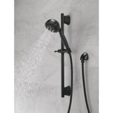 Delta 5-Spray 4.13 in. Wall-Mount Handheld Shower Head with Slide Bar & H2Okinetic Technology, Matte Black