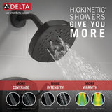 Delta Stryke Matte Black 1-Handle Shower Faucet Trim Kit, H2Okinetic, Valve Not Included