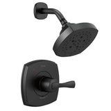 Delta Stryke Matte Black 1-Handle Shower Faucet Trim Kit, H2Okinetic, Valve Not Included
