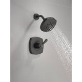 Delta Stryke Matte Black 1-Handle Shower Faucet Trim Kit, H2Okinetic, Valve Not Included