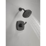 Delta Stryke Matte Black 1-Handle Shower Faucet Trim Kit, H2Okinetic, Valve Not Included