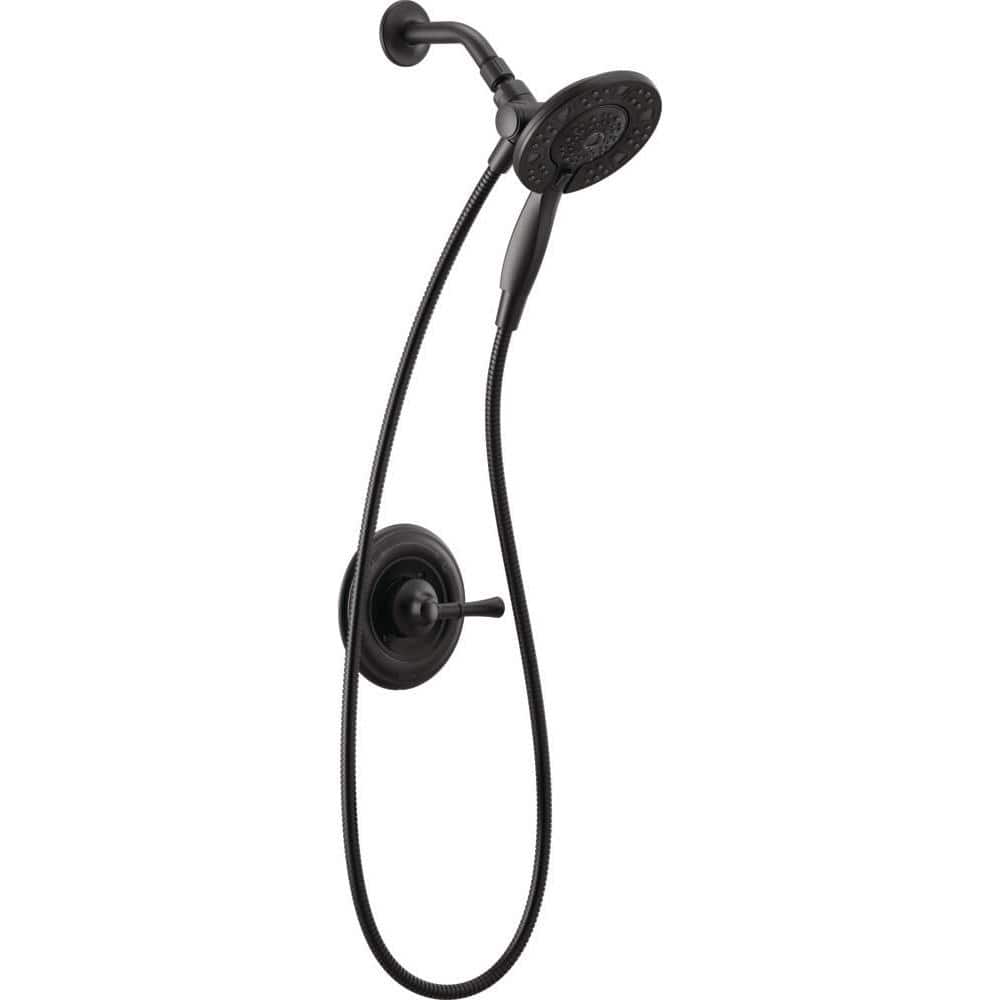 Delta Chamberlain In2ition Matte Black 2-in-1 Shower Faucet with Rough-in Valve