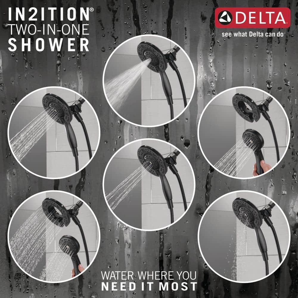 Delta Chamberlain In2ition Matte Black 2-in-1 Shower Faucet with Rough-in Valve