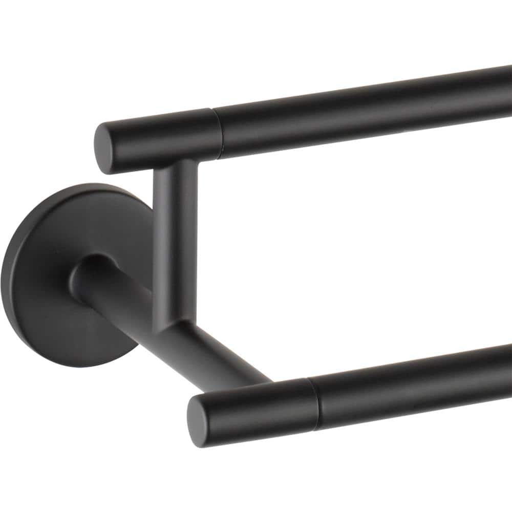 Delta Trinsic 24-in Double Matte Black Wall-Mount Towel Bar