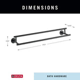 Delta Trinsic 24-in Double Matte Black Wall-Mount Towel Bar