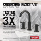 Nicoli J-Spout 8 in. Widespread 2-Handle Bathroom Faucet in Matte Black