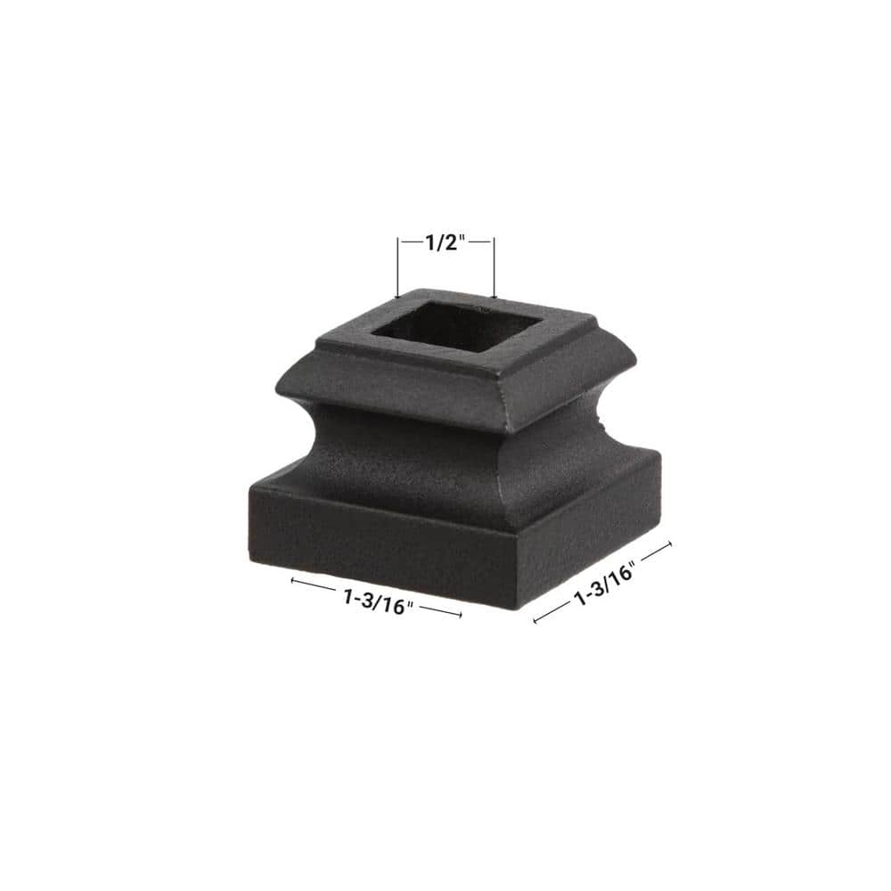 EVERMARK Stair Parts 1/2 in. Matte Black Flat Metal Shoe for Stair Remodel
