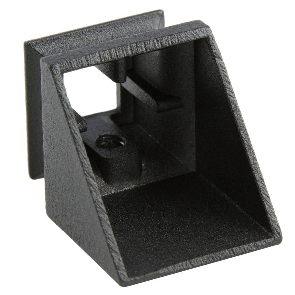 EVERMARK Stair Parts 1/2 in. Matte Black Angled Metal Baluster Shoe for Stair Remodel
