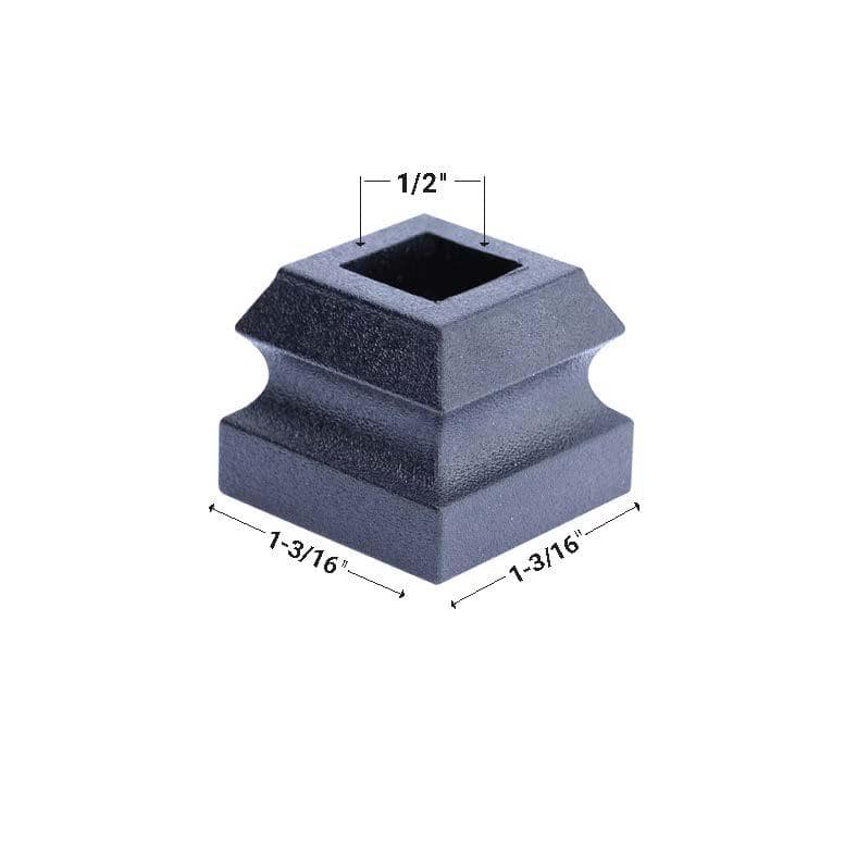 EVERMARK Stair Parts 1/2 in. Matte Black Slip N Grip Flat Shoe for Stair Remodel