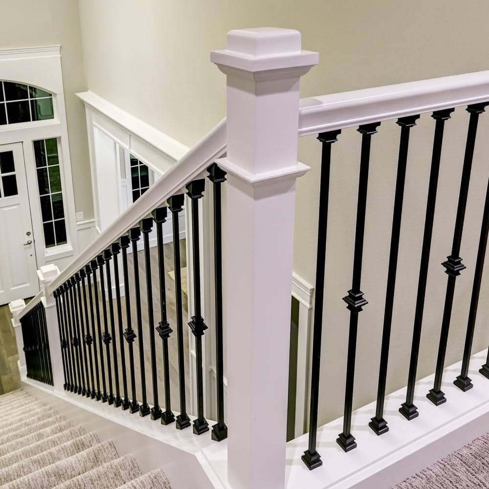 EVERMARK Stair Parts 1/2 in. Matte Black Slip N Grip Flat Shoe for Stair Remodel