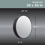 Glacier Bay 30 in. W x 30 in. H Round Matte Black Medicine Cabinet with Mirror