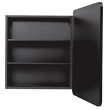 Glacier Bay 24 in. W x 30 in. H Rounded Corner Rectangular Matte Black Medicine Cabinet with Mirror