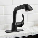 Glacier Bay Dunning Matte Black Pull-Out Laundry Faucet with Dual Spray Function
