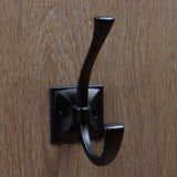 GlideRite 4-1/4 in. Matte Black Decorative Flared Double-Prong Coat Hooks (10-Pack)