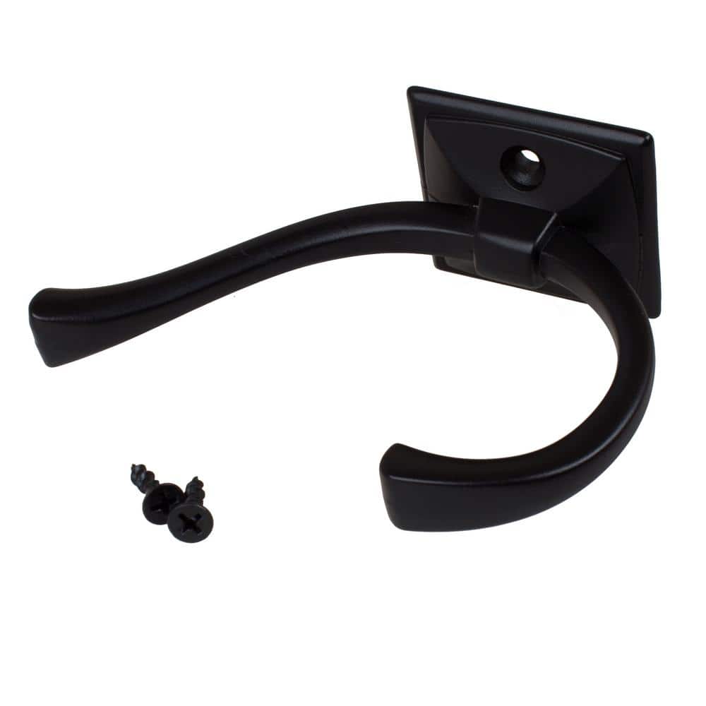 GlideRite 4-1/4 in. Matte Black Decorative Flared Double-Prong Coat Hooks (10-Pack)