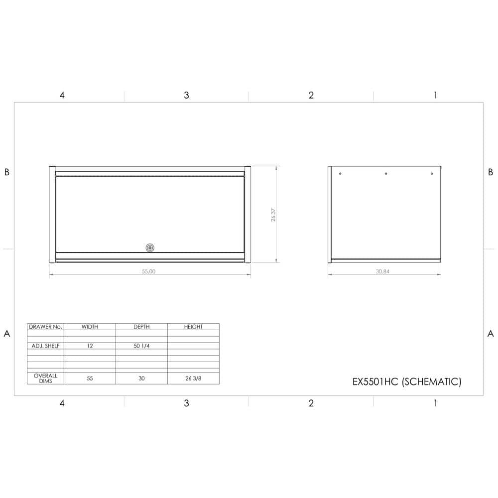 Extreme Tools RX Series 55 in. W x 25 in. D Extreme Power Workstation Hutch 12-Drawer Roller Cab Combo in Matte Black