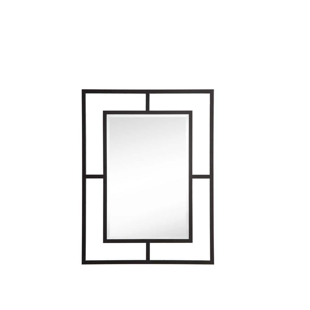James Martin Vanities Boston Matte Black Rectangular Wall Mirror - 30x40 Inches