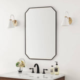 James Martin Vanities Rohe 24" x 36" Matte Black Bathroom Vanity Mirror