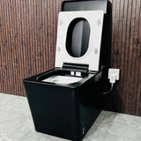 JimsMaison Square Bidet Toilet 1.28 GPF Matte Black with Auto Flush and Heated Seat