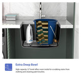 Logmey 24" Quartz Composite Undermount Laundry/Utility Sink, Matte Black