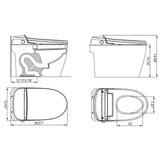 LORDEAR Smart Bidet Toilet with Digital Display, Dual Flush, Matte Black