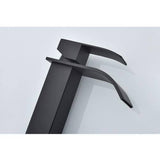 Lukvuzo Matte Black Waterfall Spout Single Handle Bathroom Faucet