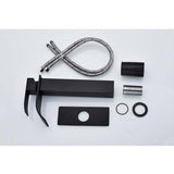 Lukvuzo Matte Black Waterfall Spout Single Handle Bathroom Faucet