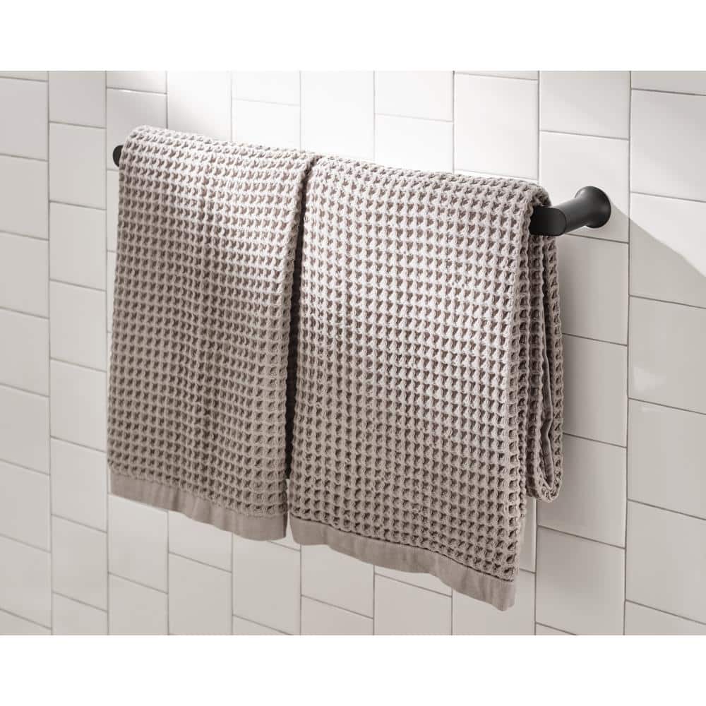 Moen Genta Collection 24-in Matte Black Wall-Mount Single Towel Bar