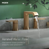 Moen Genta 8 in. Widespread 2-Handle Bathroom Faucet with Drain and Valve in Matte Black