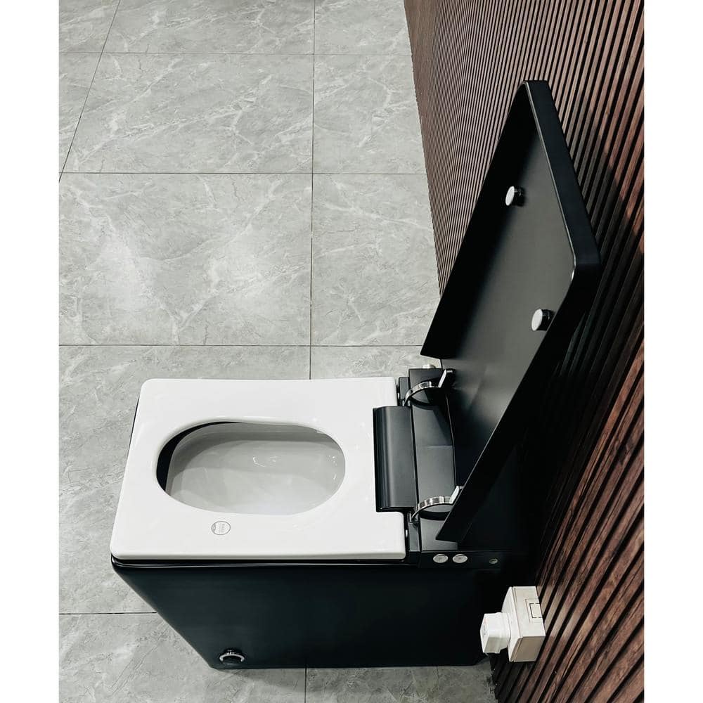 Nivencai Smart Square Bidet Toilet Matte Black - Heated, Self-Cleaning, Touchless