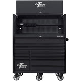 Extreme Tools RX Series 55 in. W x 25 in. D Extreme Power Workstation Hutch 12-Drawer Roller Cab Combo in Matte Black