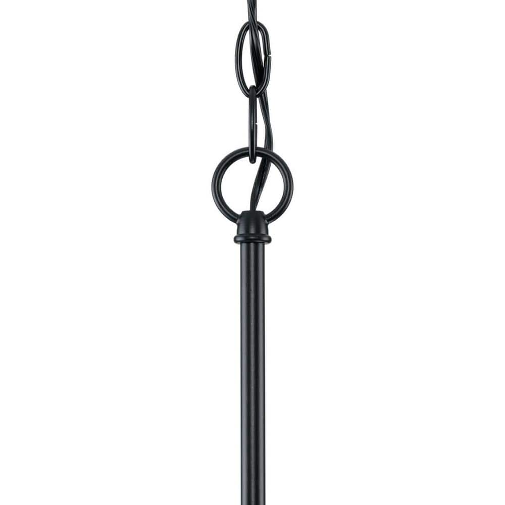 Progress Lighting Merry 5-Light Matte Black Etched Glass Transitional Chandelier Light