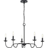 Progress Lighting Canebrake 5-Light Matte Black Farmhouse Chandelier Light