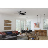 Progress Lighting Haas 33.5 in. 6-Light Matte Black Mid-Century Modern Chandelier with Opal Glass Shade