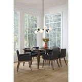 Progress Lighting Haas 33.5 in. 6-Light Matte Black Mid-Century Modern Chandelier with Opal Glass Shade
