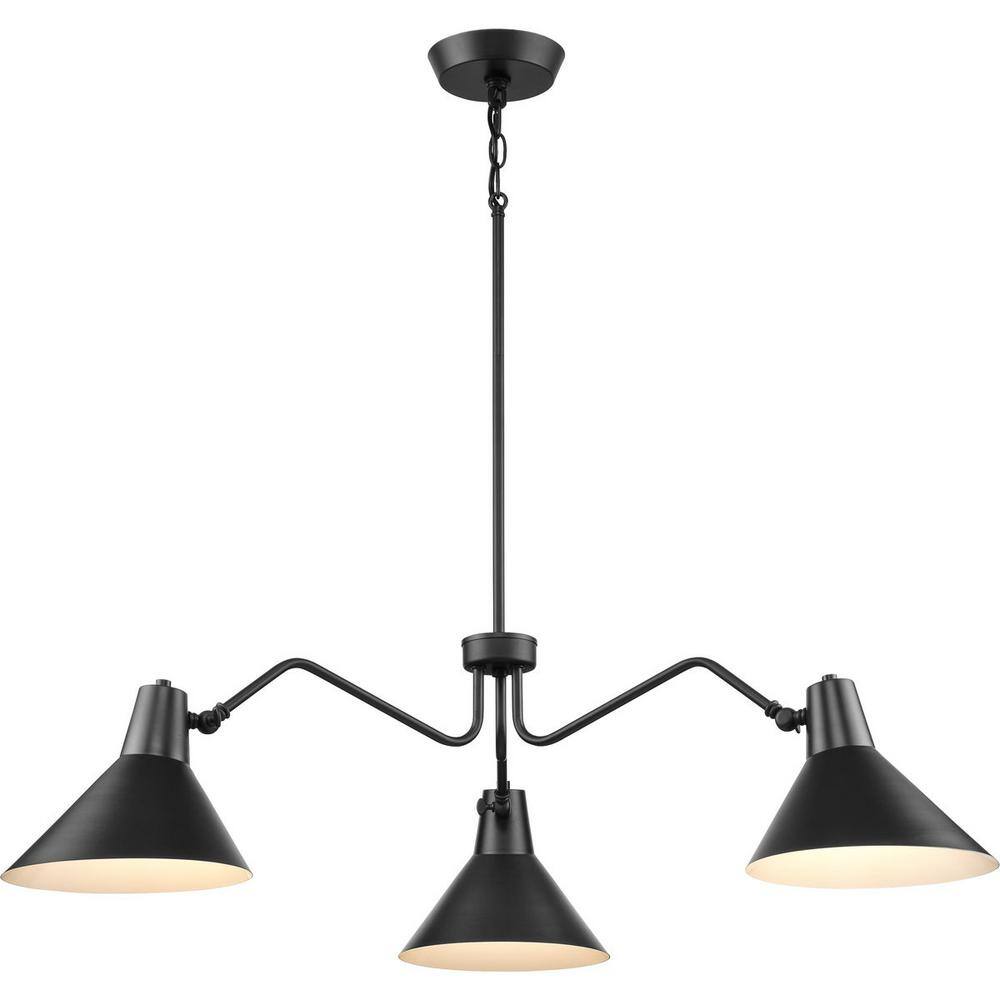 Progress Lighting Trimble Collection 3-Light Matte Black Chandelier