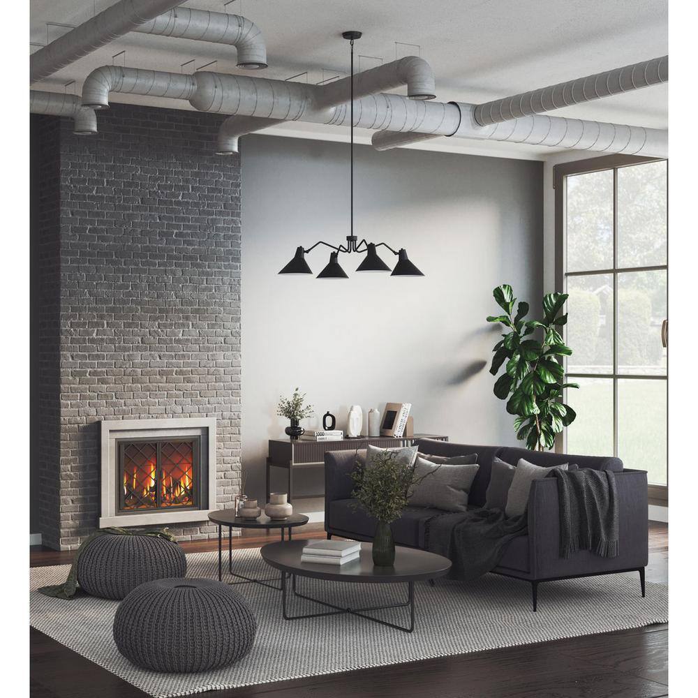 Progress Lighting Trimble Collection 4-Light Matte Black Chandelier