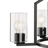 Progress Lighting Goodwin 24 in. 5-Light Matte Black Modern Farmhouse Chandelier with Clear Glass Shade