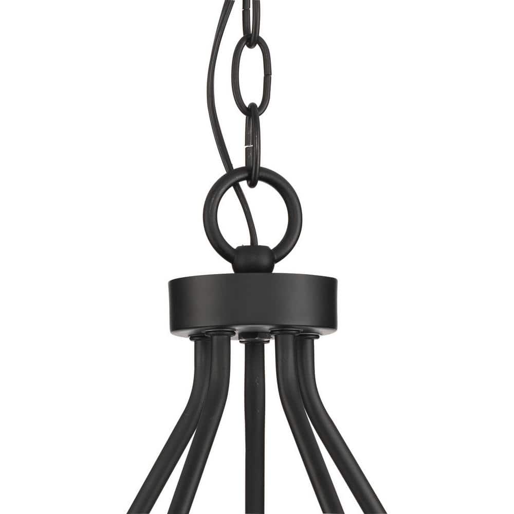 Progress Lighting Breckenridge Collection 26 in. 5-Light Matte Black Rustic Farmhouse Chandelier