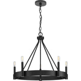 Progress Lighting Breckenridge Collection 26 in. 5-Light Matte Black Rustic Farmhouse Chandelier