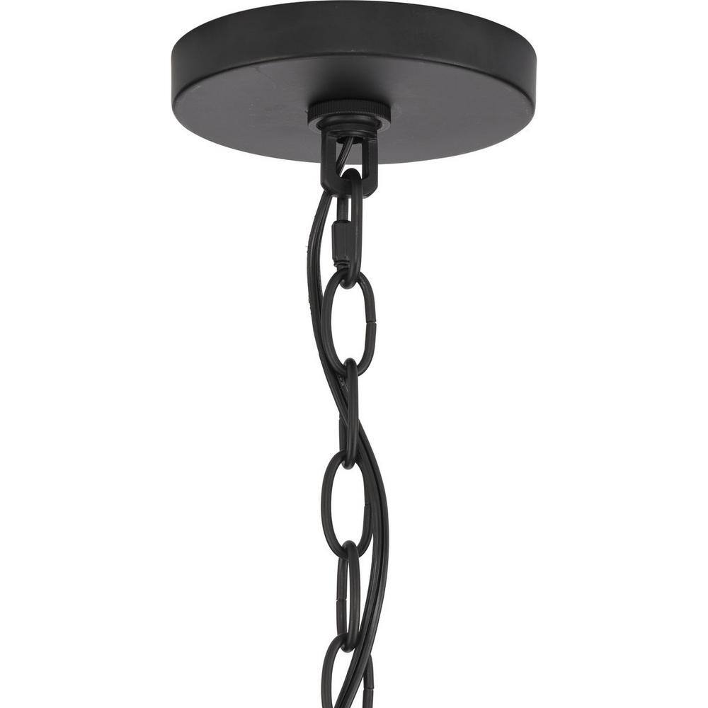 Progress Lighting Breckenridge Collection 26 in. 5-Light Matte Black Rustic Farmhouse Chandelier