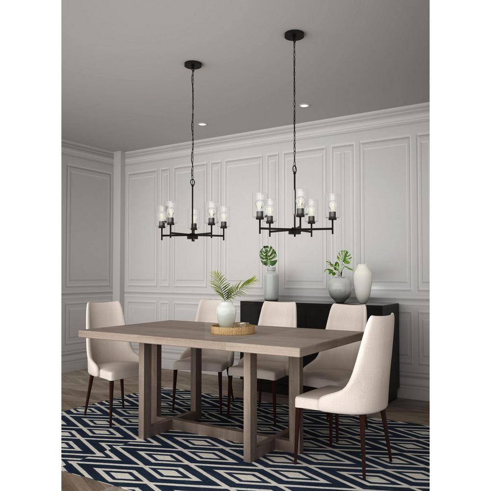Progress Lighting Zombra 24 in. 5-Light Matte Black Chandelier