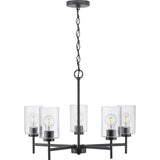 Progress Lighting Zombra 24 in. 5-Light Matte Black Chandelier