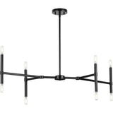 Progress Lighting Arya 8-Light Matte Black Luxe Linear Chandelier