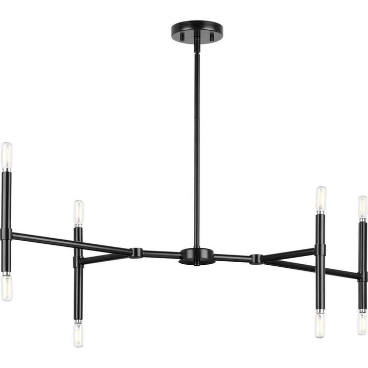 Progress Lighting Arya 8-Light Matte Black Luxe Linear Chandelier