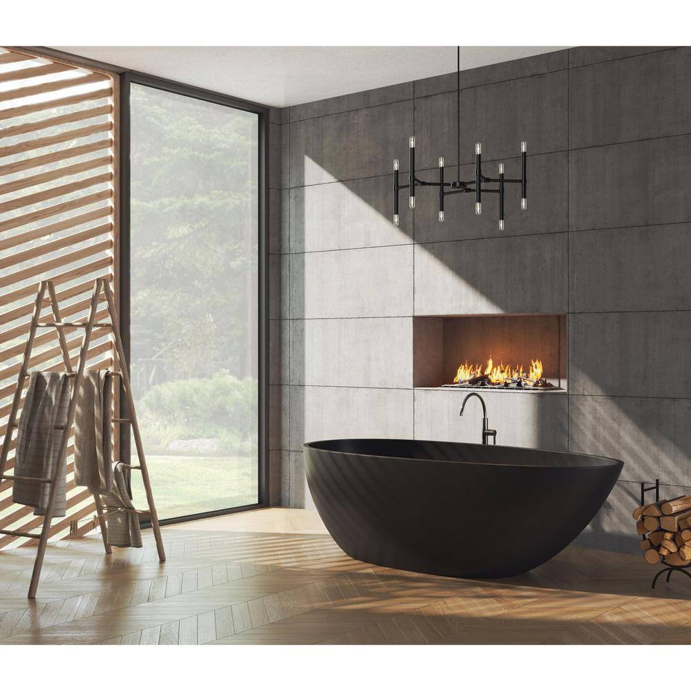 Progress Lighting Arya 12-Light Matte Black Luxe Chandelier