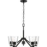 Progress Lighting Vertex Collection 5-Light Matte Black Clear Glass Contemporary Chandelier